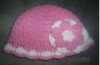 Crochet baby girl Beanie Pink Hat with Flower