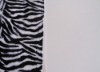100% polyester short floss/short velvet with Zebra print bonded with withe card