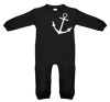 Wholesale fabric leather fur baby Infant Anchor Long Sleeve Romper (black white) bibs Toddlers Clothing dresses baby sleeping bags t-shirt