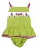 Wholesale baby child Infant Toddlers Vive la Fete Girls Green Gingham Ruffle Swimsuit - Smocked Watermelons bibs Clothes dress baby