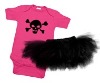 Wholesale baby Infant Toddlers boy girl Funky Skull Pink One Piece & Black Tutu Gift Set bib bibs Clothing dresses baby sleeping bags