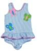 baby Infant Toddlers boy girl Funtasia Too Girls Blue Swimsuit with Butterfly Appliques - Ruffle One Piece bibs Clothing dresses