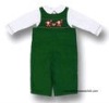 fabric leather fur baby Infant Anavini Boys Rich Green Corduroy Longall with Piped Shirt - Smocked Santa Claus bibs Toddlers Clo