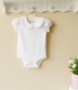 2011 summer baby romper 100% cotton plain white short bodysuit