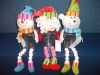 christmas flocking long leg plasic candy jar
