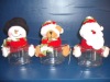 Wholesale christmas plastic santa snowman bear candy jar