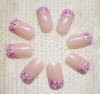 rose pink classical pattern tip bare nail kit (24 pcs)