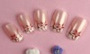 Wholesale 24pcs red flower white tip bare nail kit