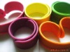 colorful customised letter printed/debossed/embossed silicone slap bracelet