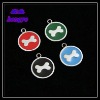 dog bone tag embossing Stainless Steel recordable plastic cover