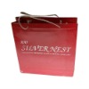 Wholesale Red embossed printed kraft paper bags DFP014