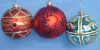 Wholesale Handmade ornament color painted Xmas glass ball