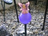 Wholesale solar garden ball with metal stand-violet fairy sitting on glass ball