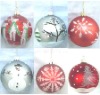 Christmas glass balls hanging decoration, w/reindeer/christmas tree/snowflakes/snowman pattern