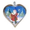 Wholesale Christmas Santa Hand Painted Glass Heart Ornament