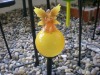 Wholesale solar garden ball with metal stand-yellow fairy sitting on glass ball