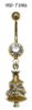 Wholesale Golden New Style fancy ornament for Christmas Day stainless steel belly ring body jewelry/jewellery piercing