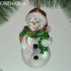 glass christmas tree hanging snowman