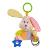 Wholesale 6" Multicolor velvet Teething Toy - Hanging Bunny