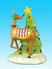 Wholesale Lovely resin reindeer figurine with christmas tree