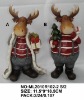Wholesale 2 asst reindeer christmas decoration in polyresin
