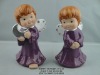 Wholesale Ceramic purple glaze christmas angel wing design