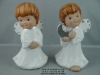 Wholesale Ceramic white glaze water Angel wing children