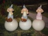 Wholesale cute ceramic elf on ball garden decoration