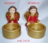 Wholesale polyresin candle holder with angel