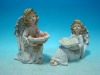 Wholesale 9"polyresin Italy angel with flower feeder