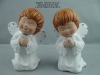 Wholesale Ceramic white glaze congratulation praying angel headstones
