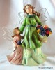 Wholesale Polyresin Angel With flower matel wing