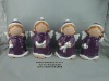 Wholesale Ceramic purple glaze christmas wire angel sculpture