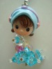 Wholesale cut phone decoration,polyresin doll