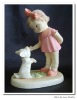Wholesale Polyresin girl, cat figure, girl statue