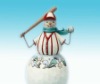 Wholesale polyresin snowman figurine with baseball