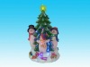 Beautiful polyresin christmas tree with snowman