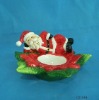 China Lay Santa Claus With Flower Shape Plate