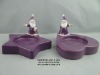 Wholesale Ceramic purple glaze christmas Santa Claus antique candlesticks