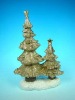 Wholesale 11.5"Polyresin double Chrismas tree on snowfield