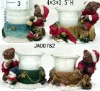 Wholesale polyresin candle holder with christmas gift