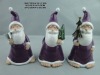 Wholesale Ceramic purple glaze Santa Claus stuffed toy