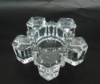 Wholesale high clear heavy glass snow T-light candle holder cup for christmas
