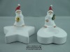 Wholesale Ceramic white glaze christmas standing Santa Claus Candlestick
