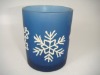 snowflake glass candle holder for Christmas decoration