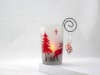 Wholesale glass candle holder with Christmas design