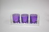 Wholesale 3-piece glass candle set&Christmas candle holder