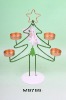 Wholesale christmas gift christmas decoration metal gift metal craft metal christmas tree with candle holder