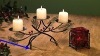 Wholesale needle red bead metal base stand with pillar candle