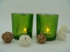 Wholesale glass candle holder with X-MAX design for holiday promotion gift